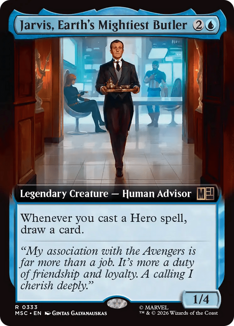 Jarvis, Earth's Mightiest Butler (Extended Art) [Marvel Super Heroes Commander] MTG Single Magic: The Gathering  | Multizone: Comics And Games