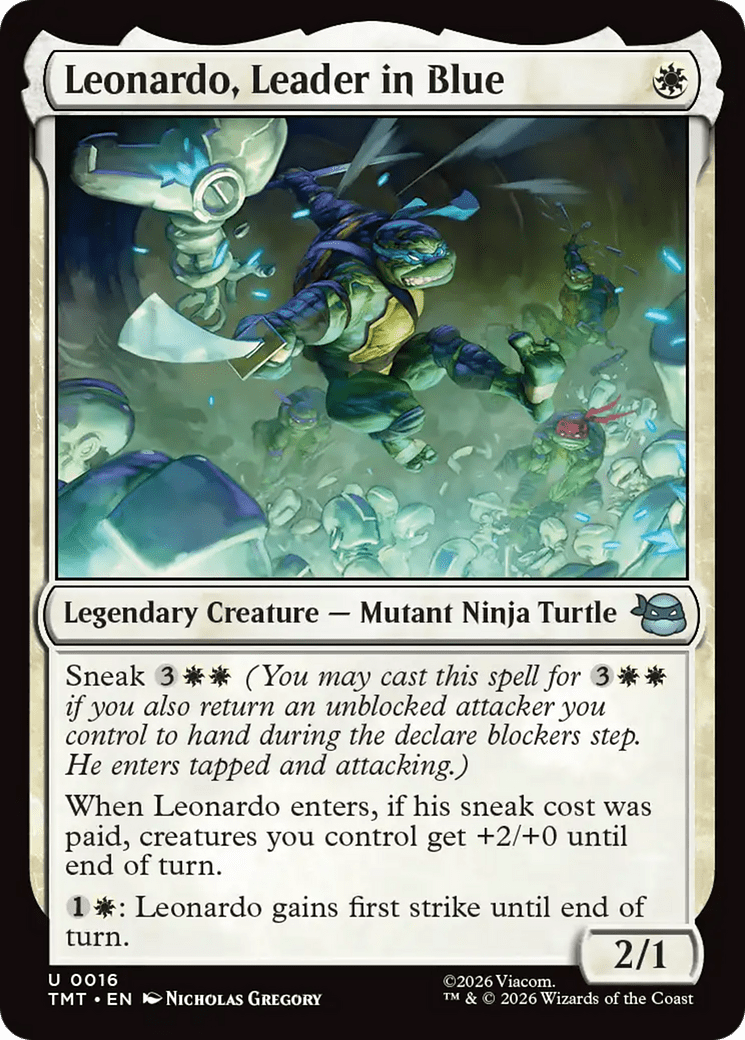 Leonardo, Leader in Blue [Teenage Mutant Ninja Turtles] MTG Single Magic: The Gathering  | Multizone: Comics And Games