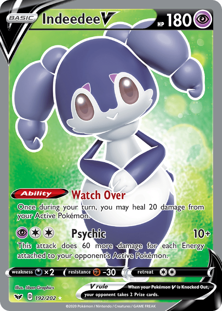 Indeedee V (192/202) [Sword & Shield: Base Set] Pokemon Single Pokémon  | Multizone: Comics And Games