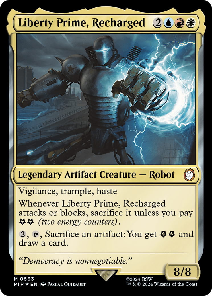 Liberty Prime, Recharged (Surge Foil) [Fallout] MTG Single Magic: The Gathering  | Multizone: Comics And Games