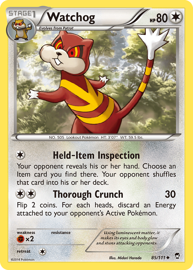 Watchog (85/111) [XY: Furious Fists] Pokemon Single Pokémon  | Multizone: Comics And Games