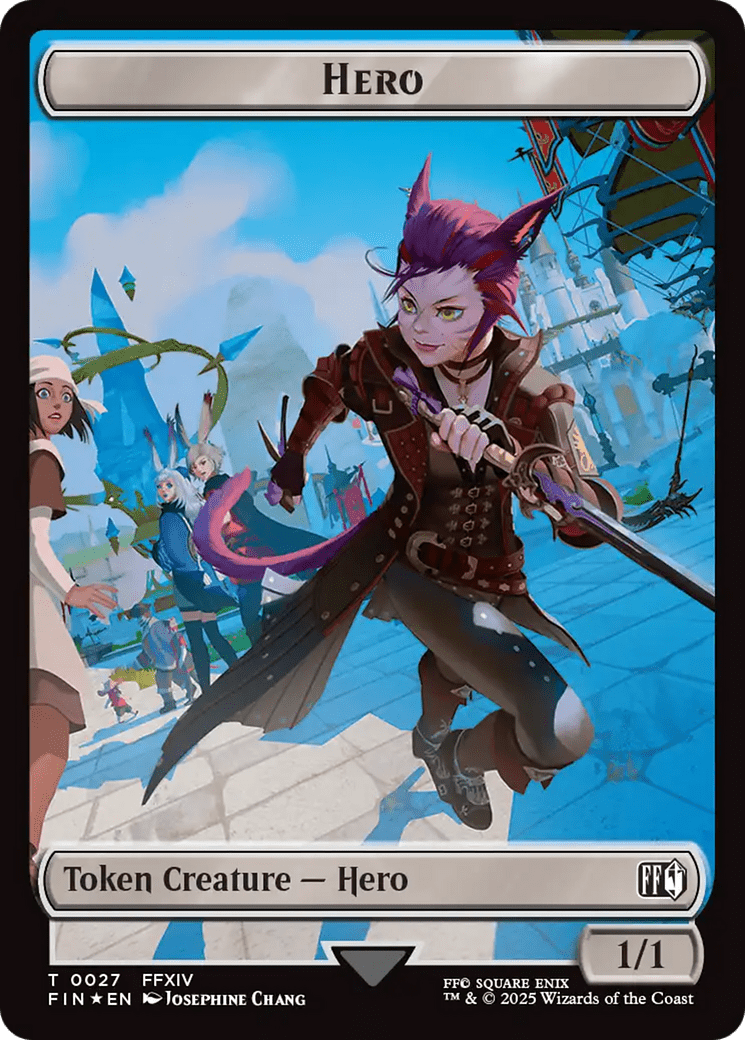 Spirit // Hero (0027) Double-Sided Token (Surge Foil) [FINAL FANTASY Commander Tokens] MTG Single Magic: The Gathering  | Multizone: Comics And Games