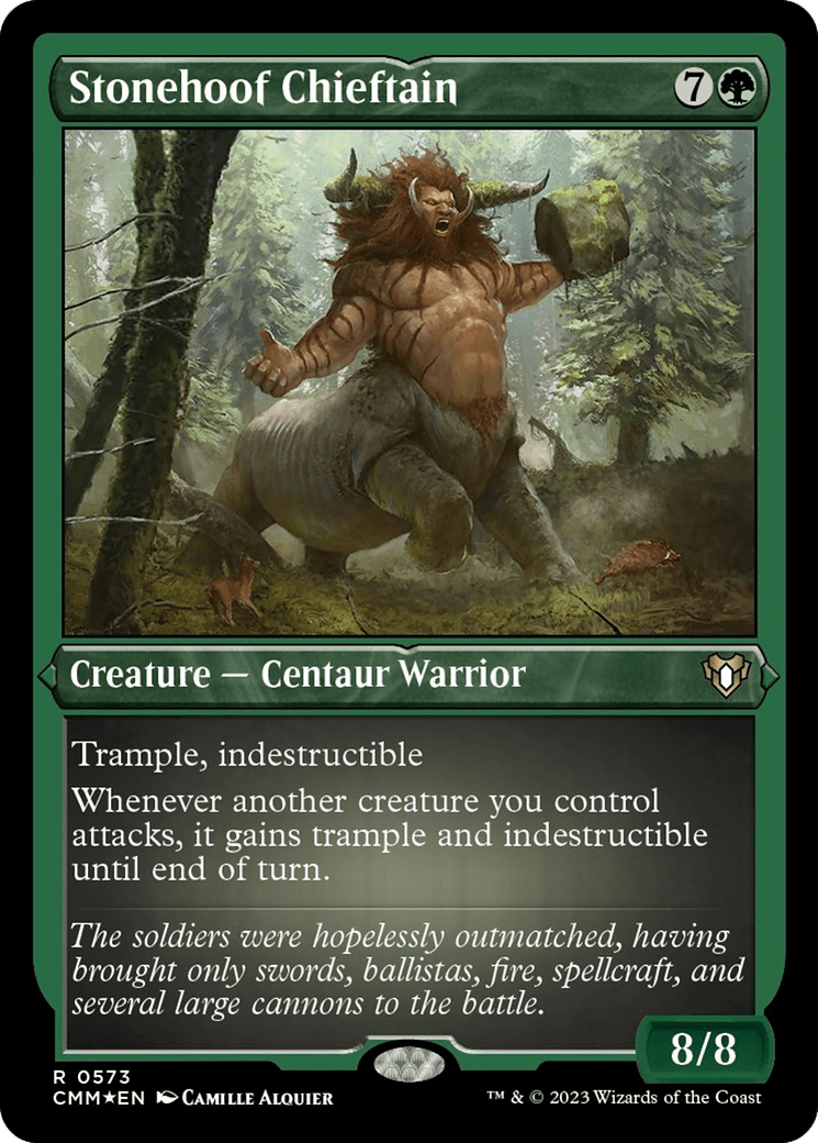 Stonehoof Chieftain (Foil Etched) [Commander Masters] MTG Single Magic: The Gathering  | Multizone: Comics And Games
