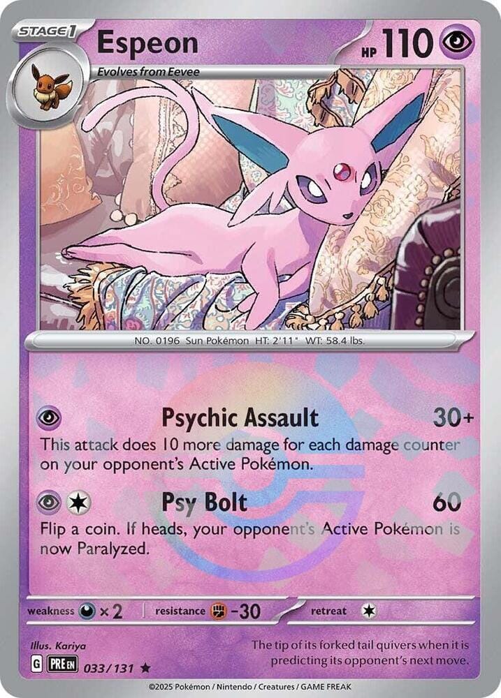 Espeon (033/131) (Poke Ball Pattern) [Scarlet & Violet: Prismatic Evolutions] Pokemon Single Pokémon  | Multizone: Comics And Games