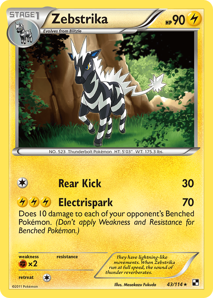 Zebstrika (43/114) [Black & White: Base Set] Pokemon Single Pokémon  | Multizone: Comics And Games