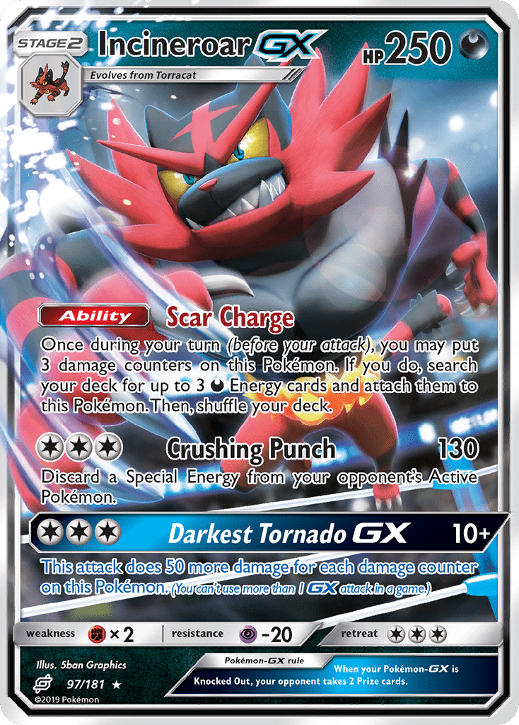 Incineroar GX (97/181) [Sun & Moon: Team Up] Pokemon Single Pokémon  | Multizone: Comics And Games