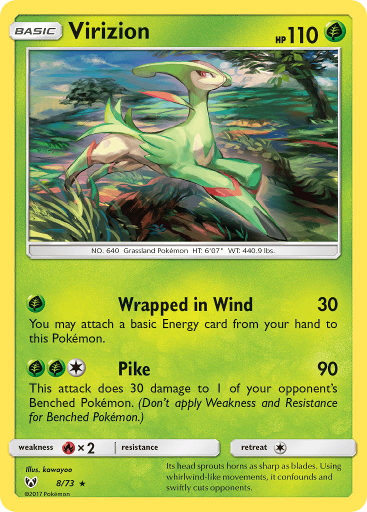 Virizion (8/73) [Sun & Moon: Shining Legends] Pokemon Single Pokémon  | Multizone: Comics And Games