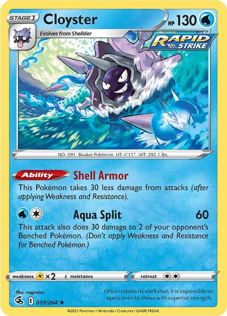 Cloyster (051/264) [Sword & Shield: Fusion Strike] Pokemon Single Pokémon  | Multizone: Comics And Games