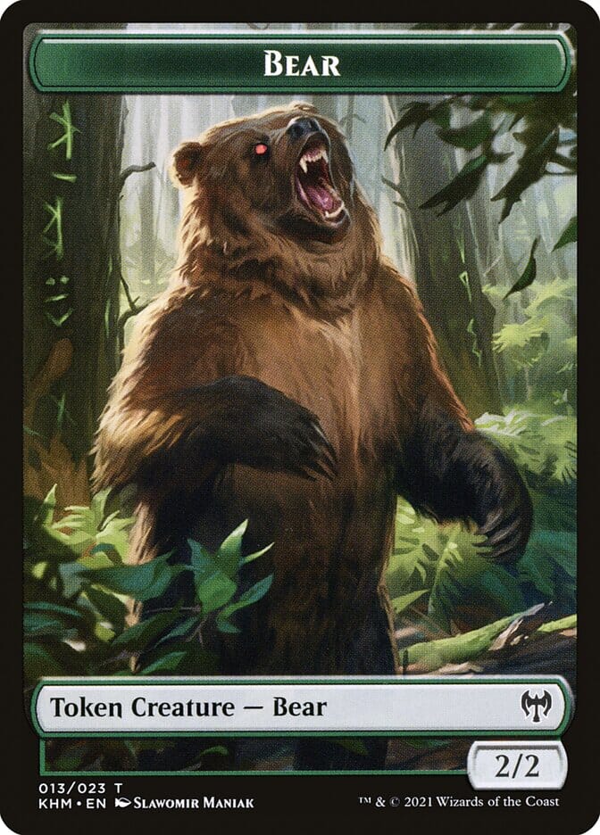 Human Warrior // Bear Double-Sided Token [Kaldheim Tokens] MTG Single Magic: The Gathering  | Multizone: Comics And Games