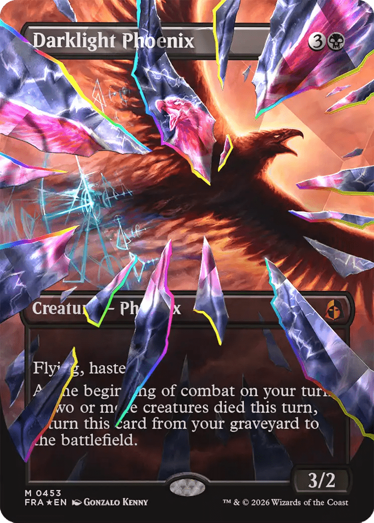 Darklight Phoenix (Borderless) (Facet Foil) (0453) [Reality Fracture] MTG Single Magic: The Gathering  | Multizone: Comics And Games