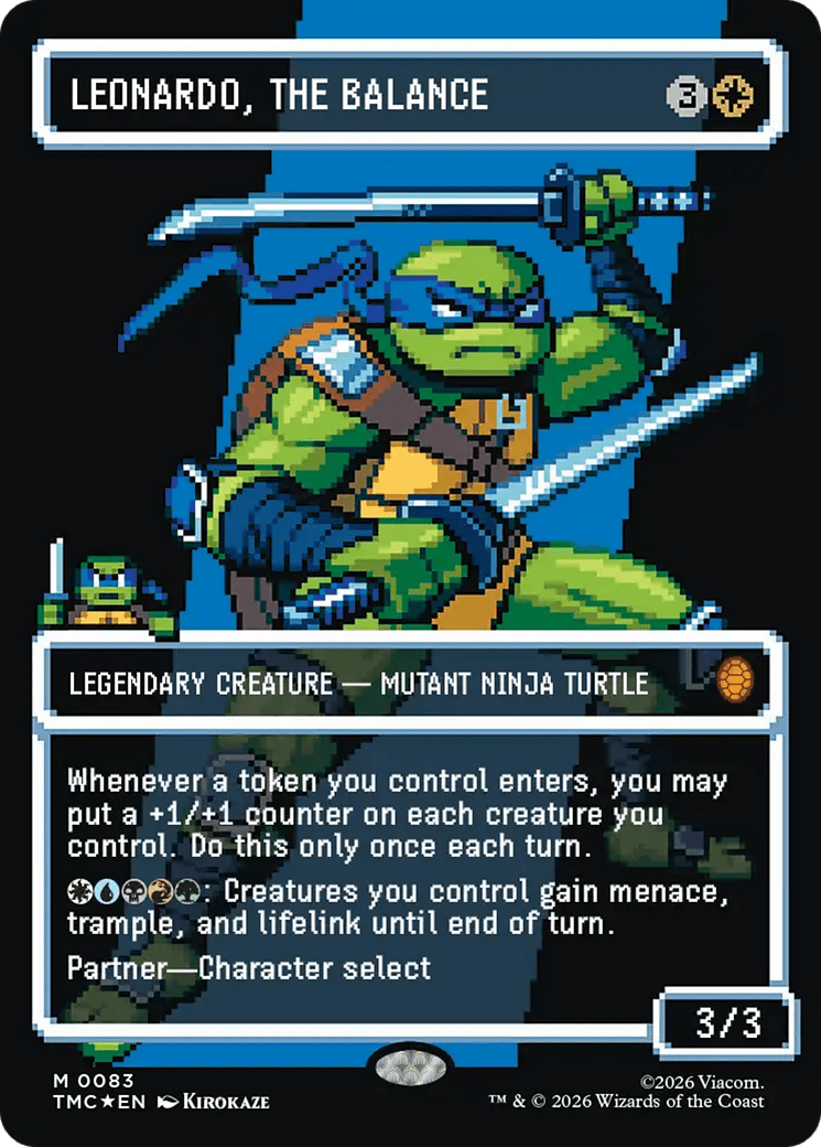 Leonardo, the Balance (0083) (Borderless) (Surge Foil) [Teenage Mutant Ninja Turtles Commander] MTG Single Magic: The Gathering  | Multizone: Comics And Games