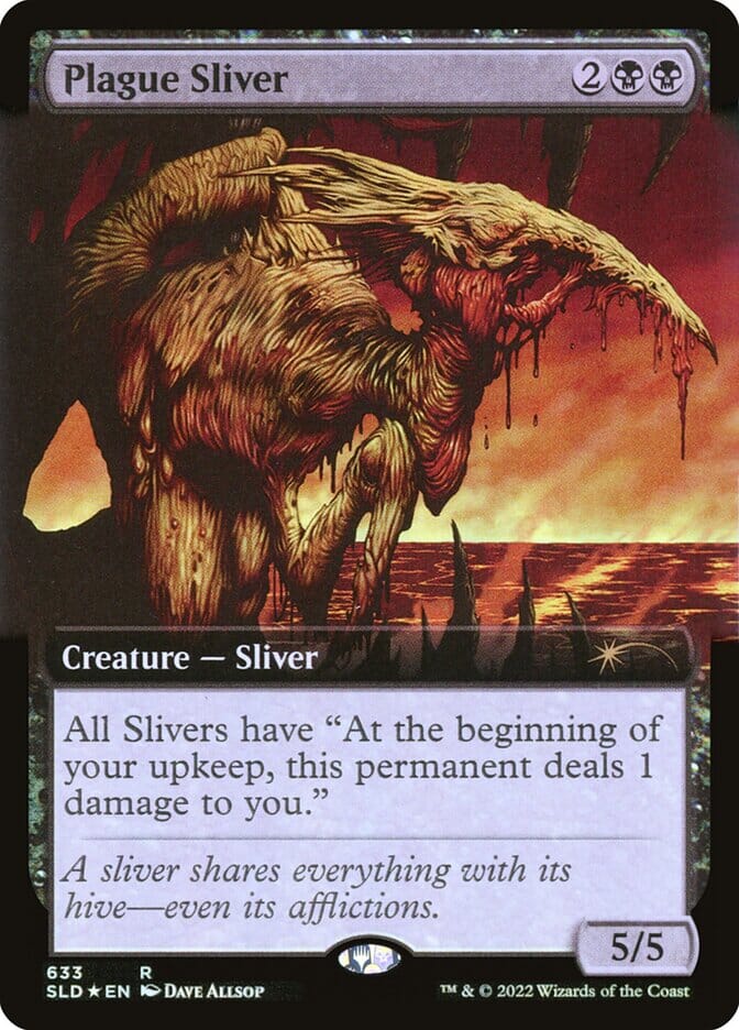 Plague Sliver (Extended Art) (Step-and-Compleat Foil) [Secret Lair Drop Promos] MTG Single Magic: The Gathering  | Multizone: Comics And Games