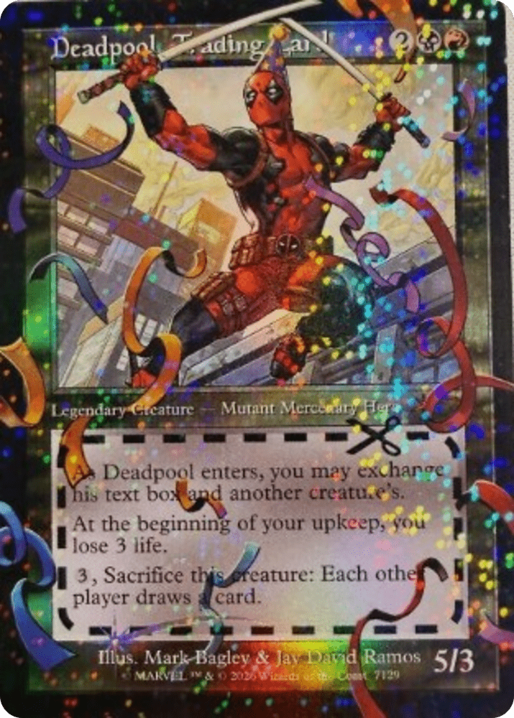 Deadpool, Trading Card (7129) (Pool Party Foil) [Secret Lair Drop Series] MTG Single Magic: The Gathering  | Multizone: Comics And Games