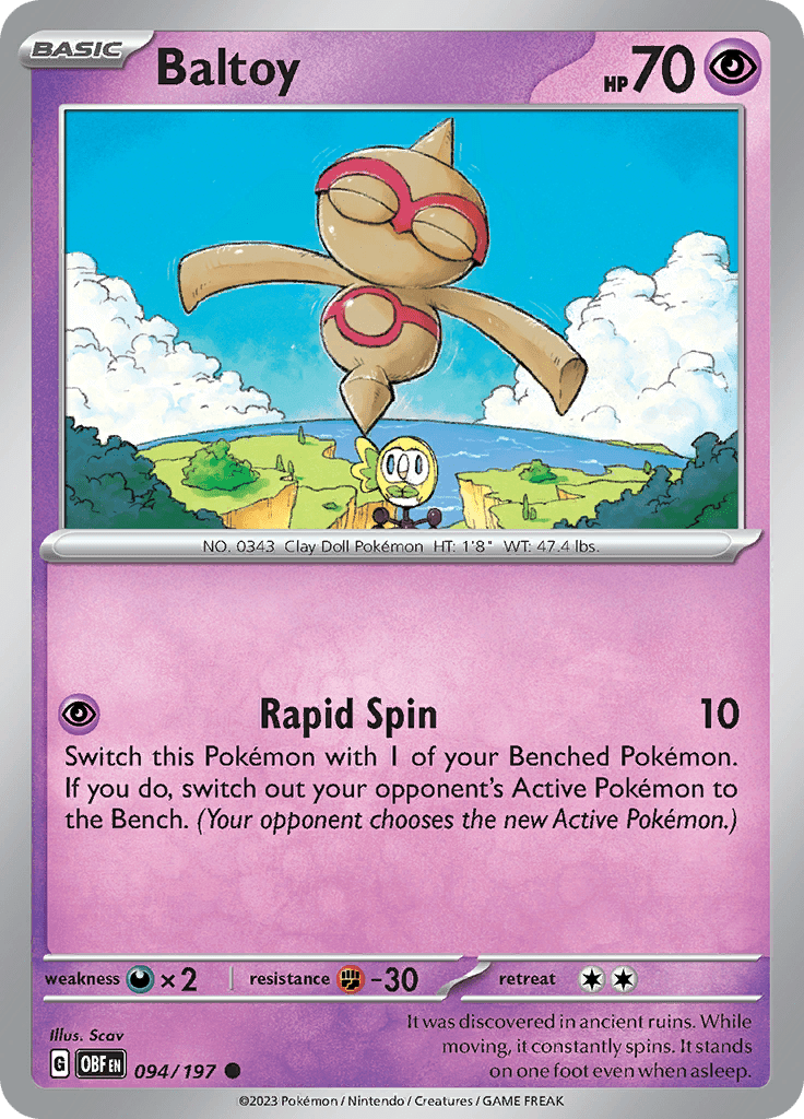 Baltoy (094/197) [Scarlet & Violet: Obsidian Flames] Pokemon Single Pokémon  | Multizone: Comics And Games