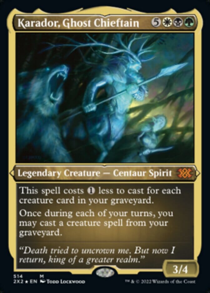 Karador, Ghost Chieftain (Foil Etched) [Double Masters 2022] MTG Single Magic: The Gathering  | Multizone: Comics And Games