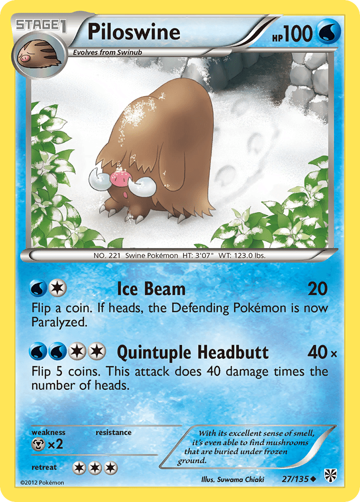 Piloswine (27/135) [Black & White: Plasma Storm] Pokemon Single Pokémon  | Multizone: Comics And Games