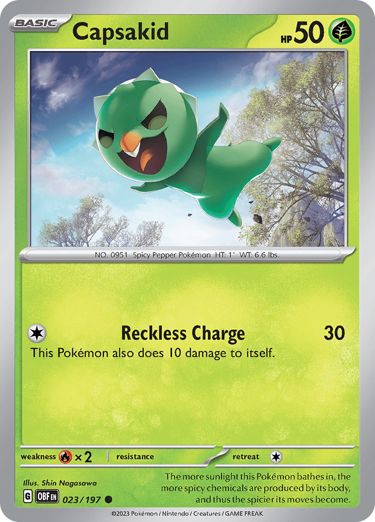 Capsakid (023/197) [Scarlet & Violet: Obsidian Flames] Pokemon Single Pokémon  | Multizone: Comics And Games