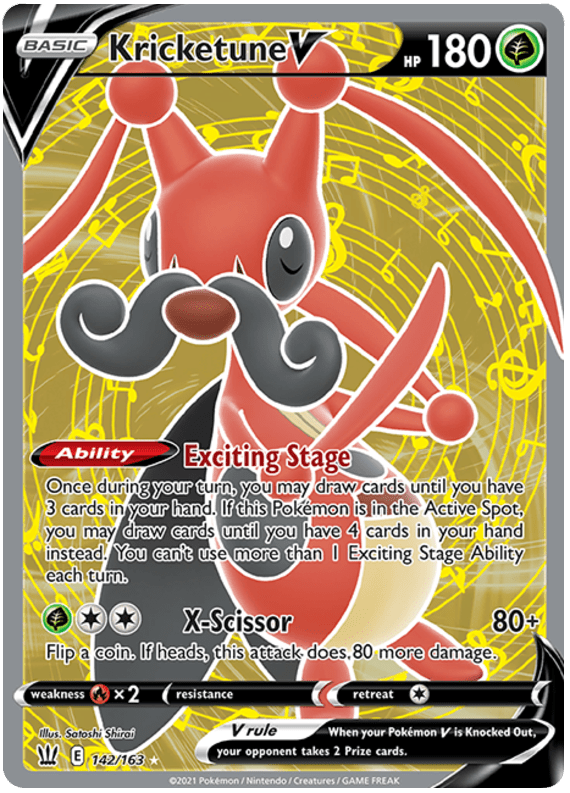Kricketune V (142/163) [Sword & Shield: Battle Styles] Pokemon Single Pokémon  | Multizone: Comics And Games