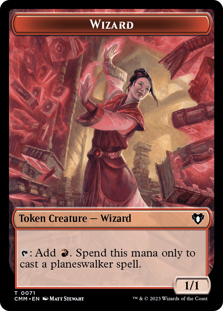Chandra, Awakened Inferno Emblem // Wizard Double-Sided Token [Commander Masters Tokens] MTG Single Magic: The Gathering  | Multizone: Comics And Games