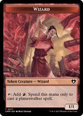 Chandra, Awakened Inferno Emblem // Wizard Double-Sided Token [Commander Masters Tokens] MTG Single Magic: The Gathering  | Multizone: Comics And Games