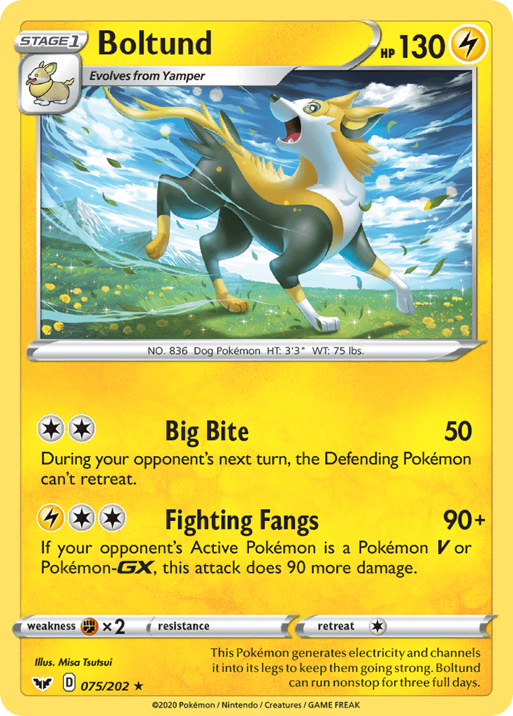 Boltund (075/202) [Sword & Shield: Base Set] Pokemon Single Pokémon  | Multizone: Comics And Games