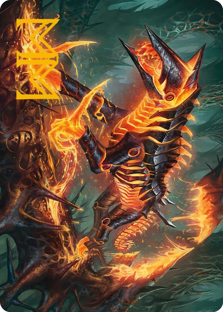Kuldotha Cackler Art Card (Gold-Stamped Signature) [Phyrexia: All Will Be One Art Series] MTG Single Magic: The Gathering  | Multizone: Comics And Games