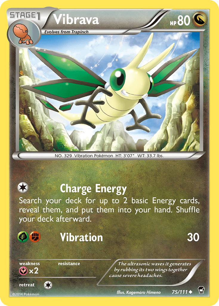 Vibrava (75/111) [XY: Furious Fists] Pokemon Single Pokémon  | Multizone: Comics And Games