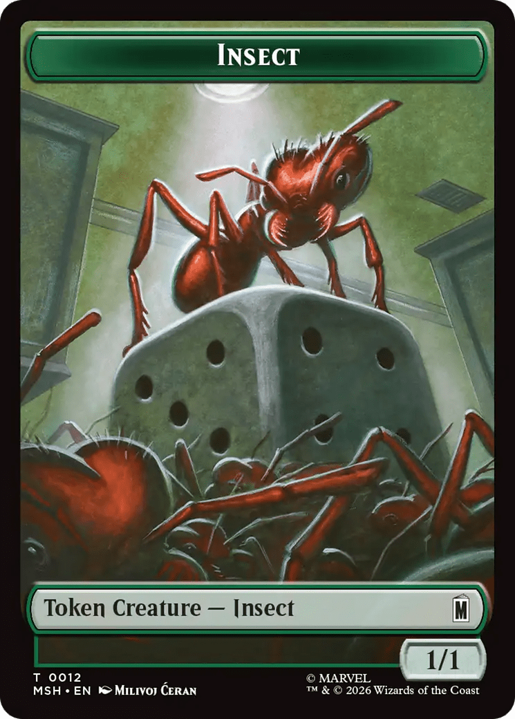 Soldier // Insect Double-Sided Token [Marvel Super Heroes Tokens] MTG Single Magic: The Gathering  | Multizone: Comics And Games