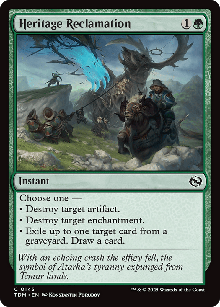 Heritage Reclamation [Tarkir: Dragonstorm] MTG Single Magic: The Gathering  | Multizone: Comics And Games
