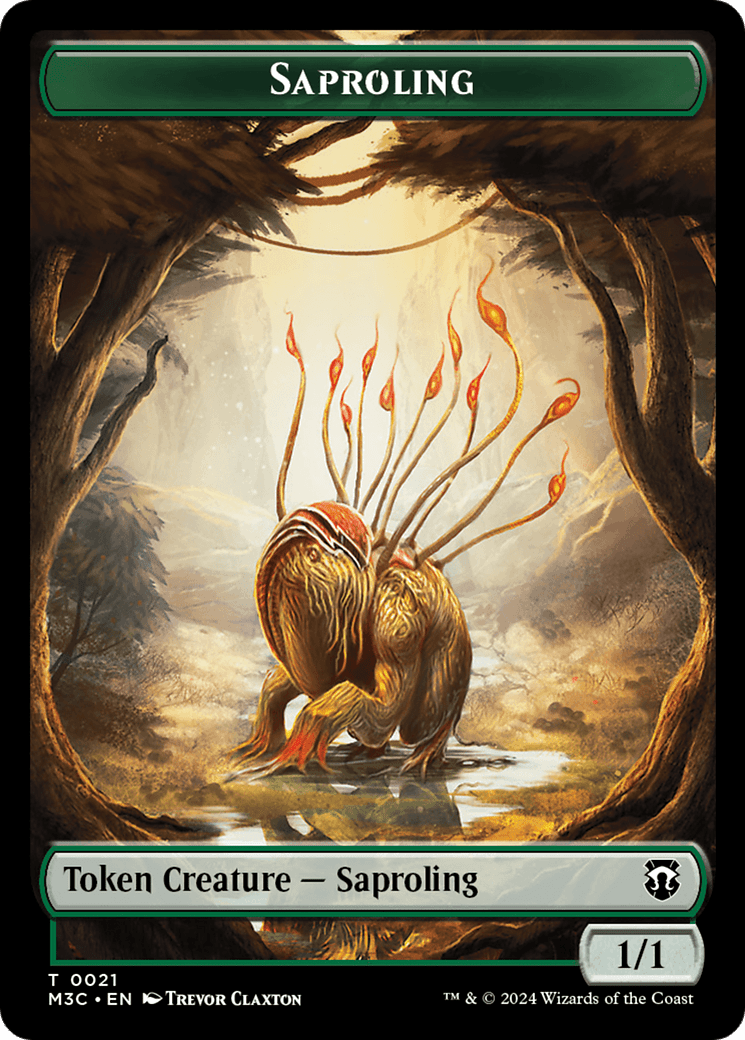 Tarmogoyf (Ripple Foil) // Saproling Double-Sided Token [Modern Horizons 3 Commander Tokens] MTG Single Magic: The Gathering  | Multizone: Comics And Games