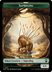 Tarmogoyf (Ripple Foil) // Saproling Double-Sided Token [Modern Horizons 3 Commander Tokens] MTG Single Magic: The Gathering  | Multizone: Comics And Games