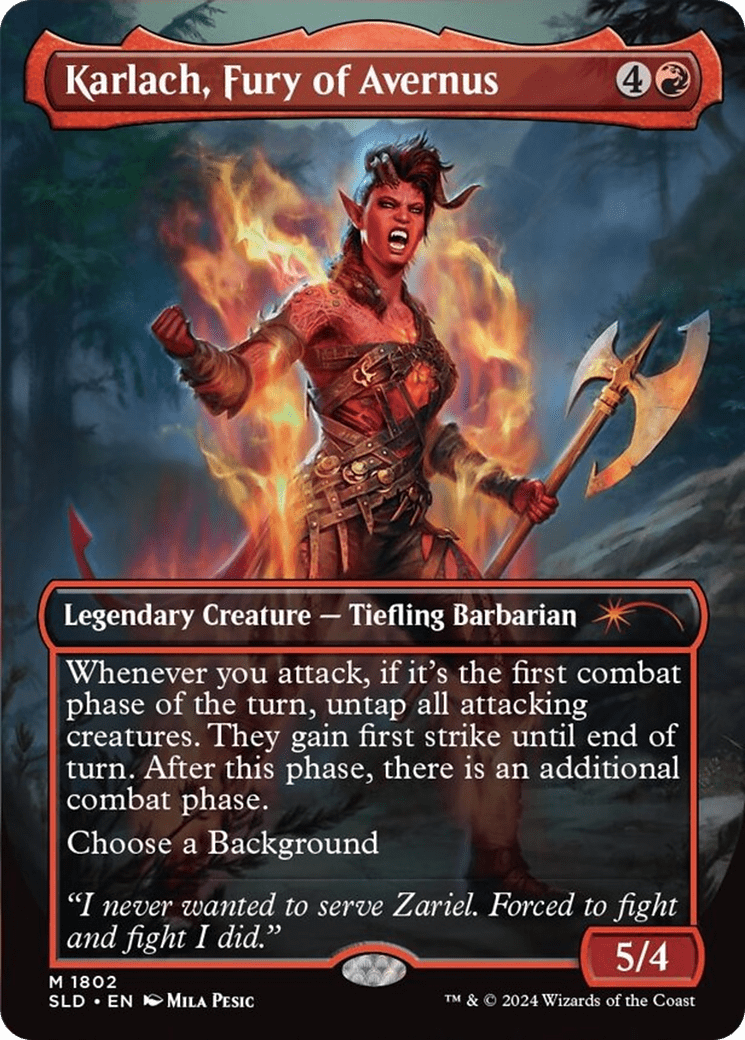 Karlach, Fury of Avernus (Rainbow Foil) [Secret Lair Drop Series] MTG Single Magic: The Gathering  | Multizone: Comics And Games