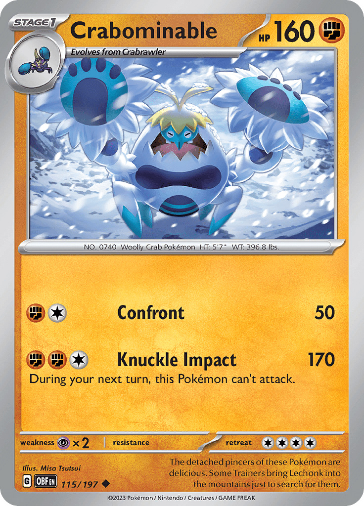 Crabominable (115/197) [Scarlet & Violet: Obsidian Flames] Pokemon Single Pokémon  | Multizone: Comics And Games