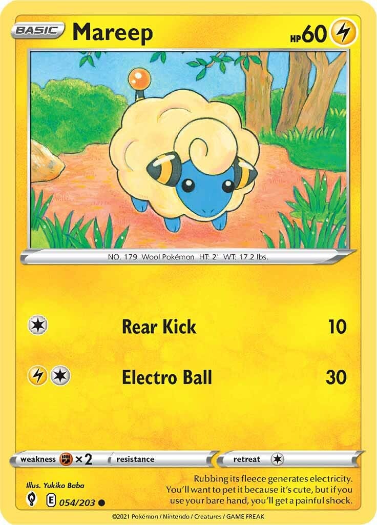 Mareep (054/203) [Sword & Shield: Evolving Skies] Pokemon Single Pokémon  | Multizone: Comics And Games
