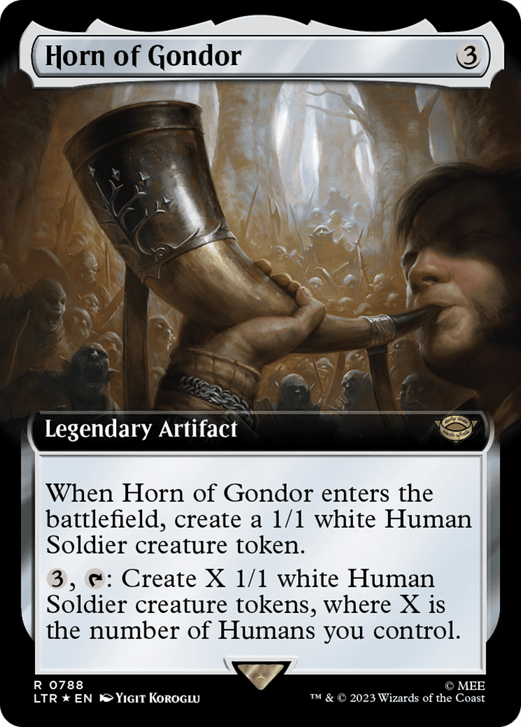 Horn of Gondor (Extended Art) (Surge Foil) [The Lord of the Rings: Tales of Middle-Earth] MTG Single Magic: The Gathering  | Multizone: Comics And Games