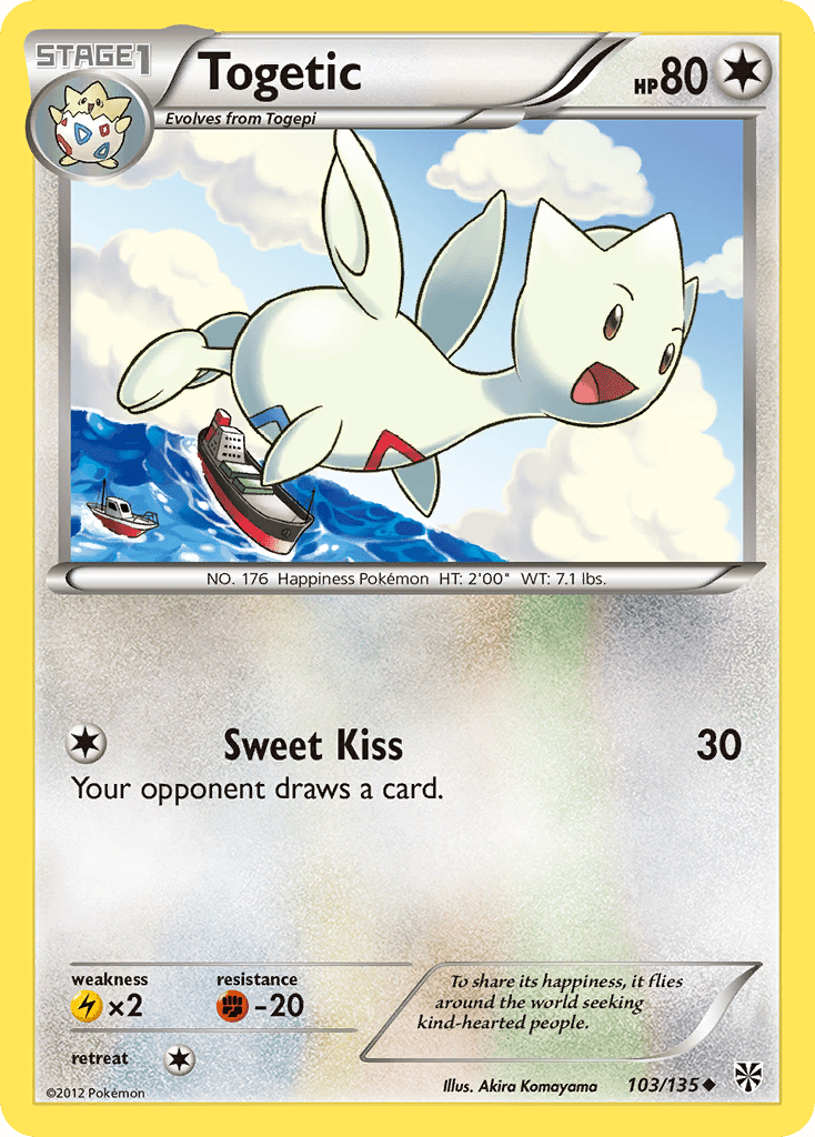 Togetic (103/135) [Black & White: Plasma Storm] Pokemon Single Pokémon  | Multizone: Comics And Games