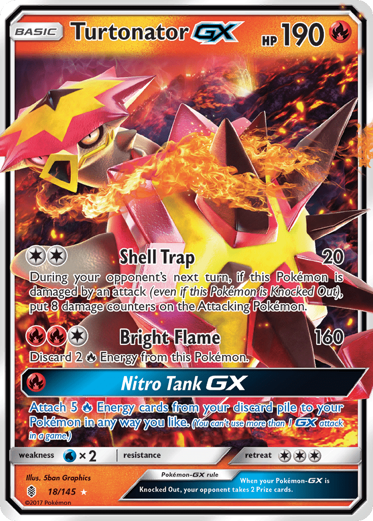 Turtonator GX (18/145) [Sun & Moon: Guardians Rising] Pokemon Single Pokémon  | Multizone: Comics And Games