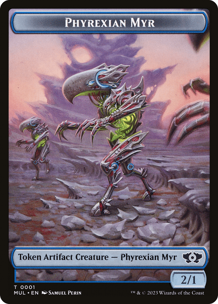 Phyrexian Myr // Dinosaur Double-Sided Token [March of the Machine Tokens] MTG Single Magic: The Gathering  | Multizone: Comics And Games