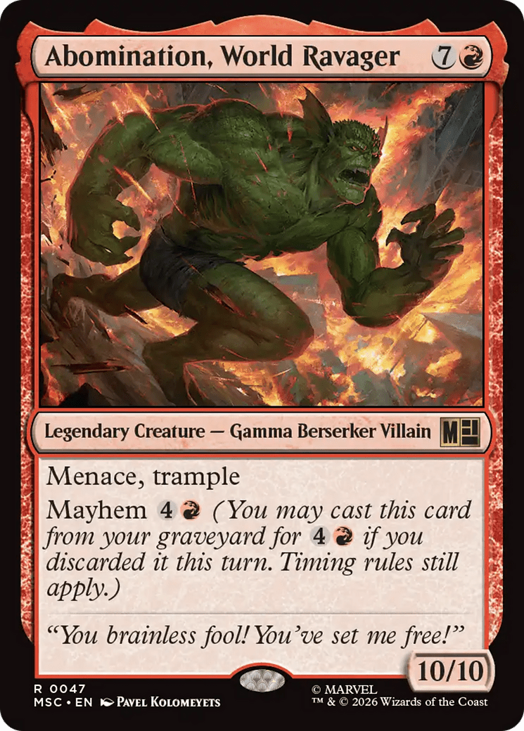 Abomination, World Ravager [Marvel Super Heroes Commander] MTG Single Magic: The Gathering  | Multizone: Comics And Games