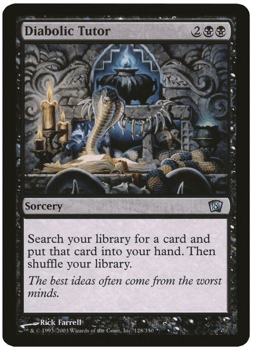 Diabolic Tutor (Oversized) [Eighth Edition Box Topper] MTG Single Magic: The Gathering  | Multizone: Comics And Games