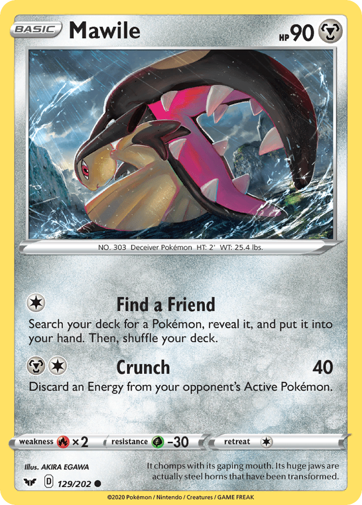 Mawile (129/202) [Sword & Shield: Base Set] Pokemon Single Pokémon  | Multizone: Comics And Games