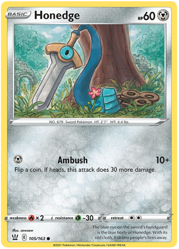 Honedge (105/163) [Sword & Shield: Battle Styles] Pokemon Single Pokémon  | Multizone: Comics And Games