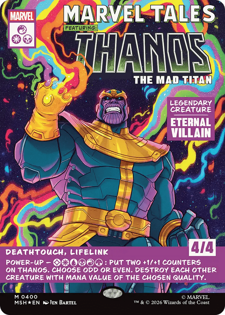 Thanos, The Mad Titan (Borderless) (0400) [Marvel Super Heroes] MTG Single Magic: The Gathering  | Multizone: Comics And Games