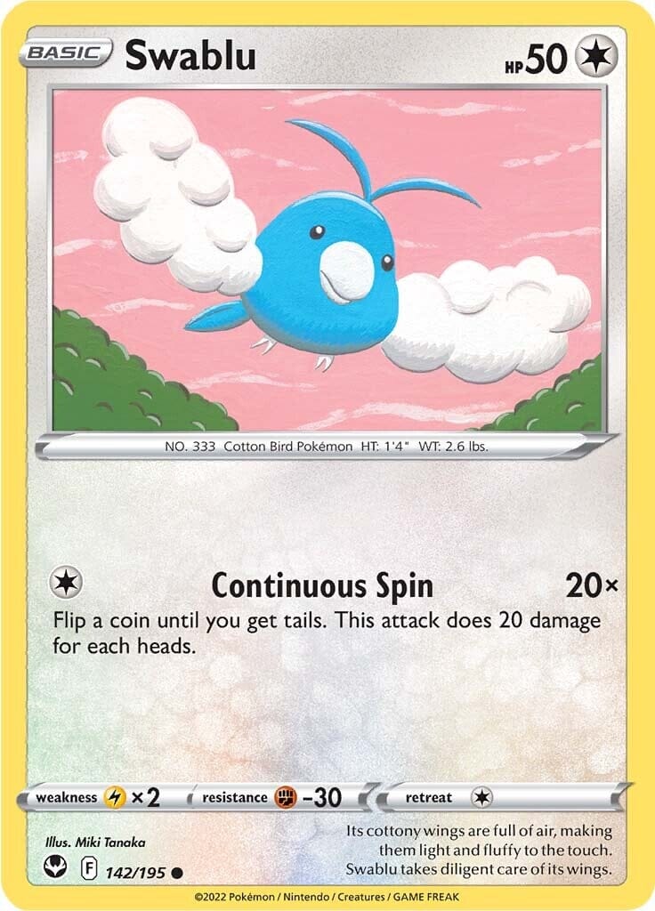 Swablu (142/195) [Sword & Shield: Silver Tempest] Pokemon Single Pokémon  | Multizone: Comics And Games