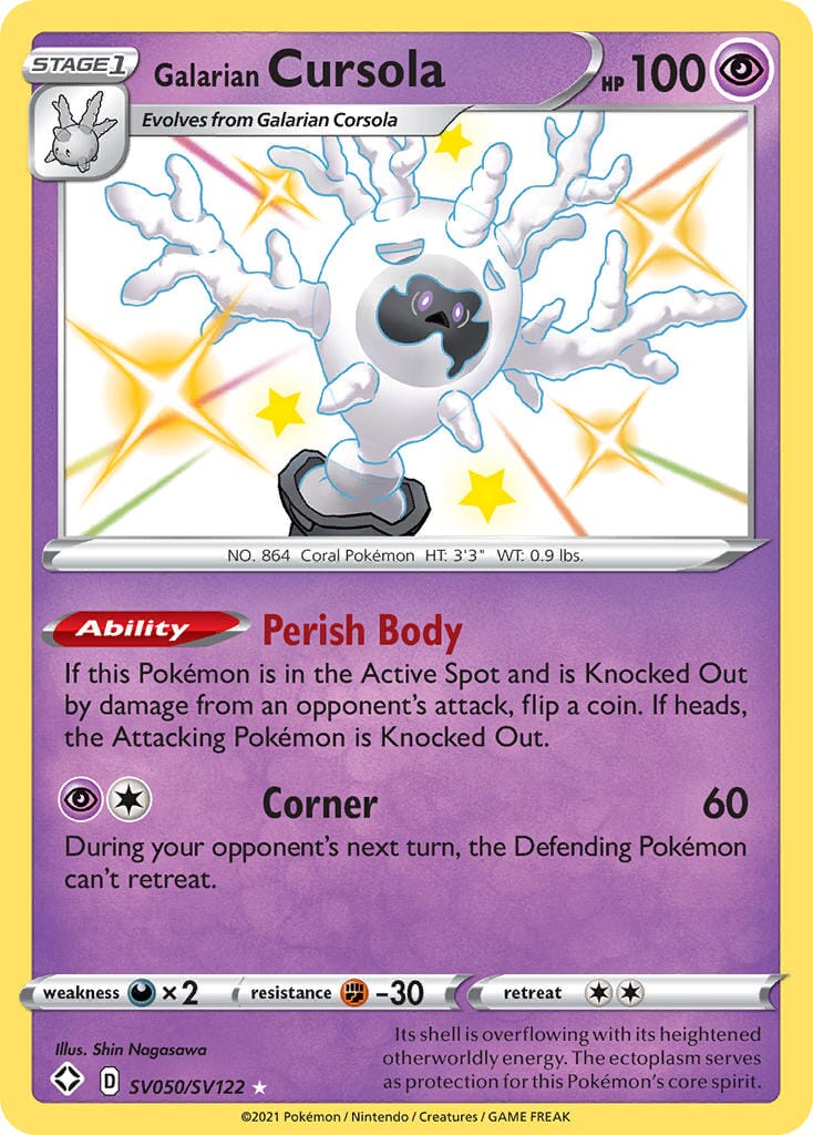 Galarian Cursola (SV050/SV122) [Sword & Shield: Shining Fates] Pokemon Single Pokémon  | Multizone: Comics And Games