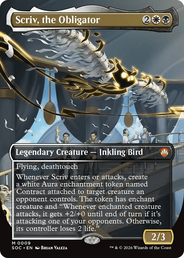 Scriv, the Obligator (Borderless) [Secrets of Strixhaven Commander] MTG Single Magic: The Gathering  | Multizone: Comics And Games