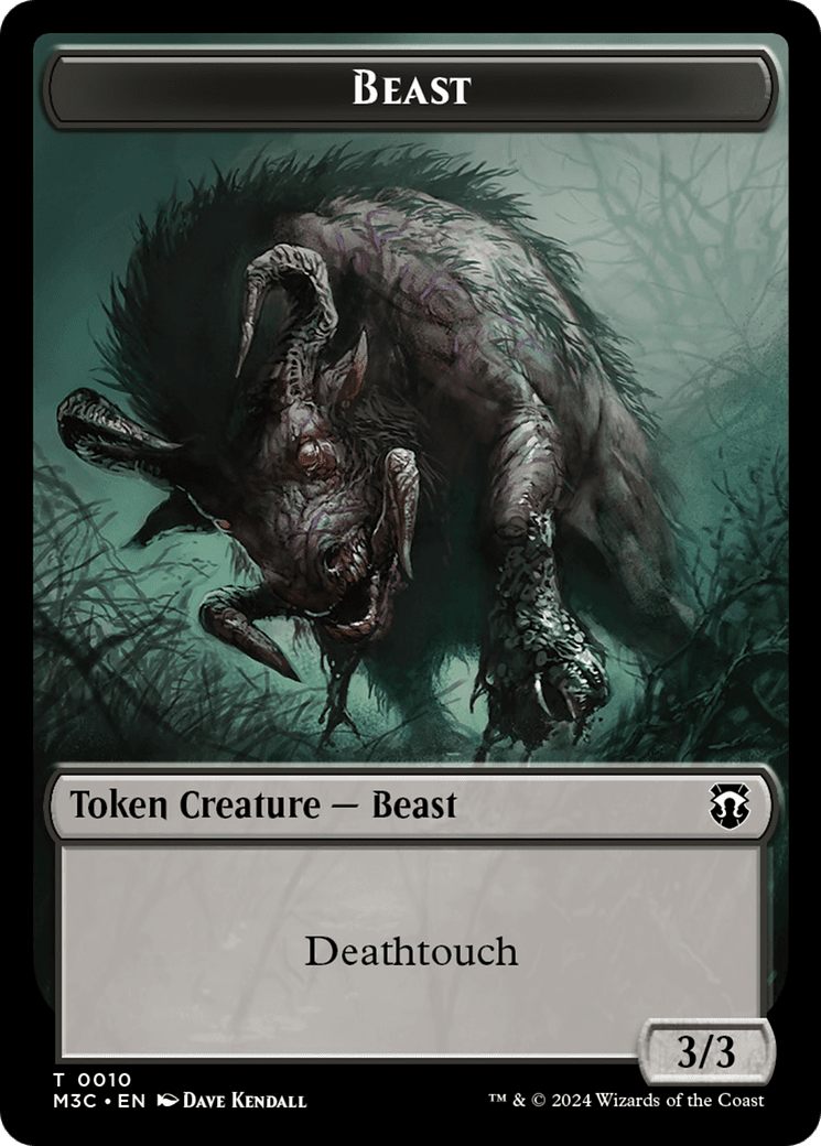 Beast (0010) (Ripple Foil) // Shapeshifter (0008) Double-Sided Token [Modern Horizons 3 Commander Tokens] MTG Single Magic: The Gathering  | Multizone: Comics And Games