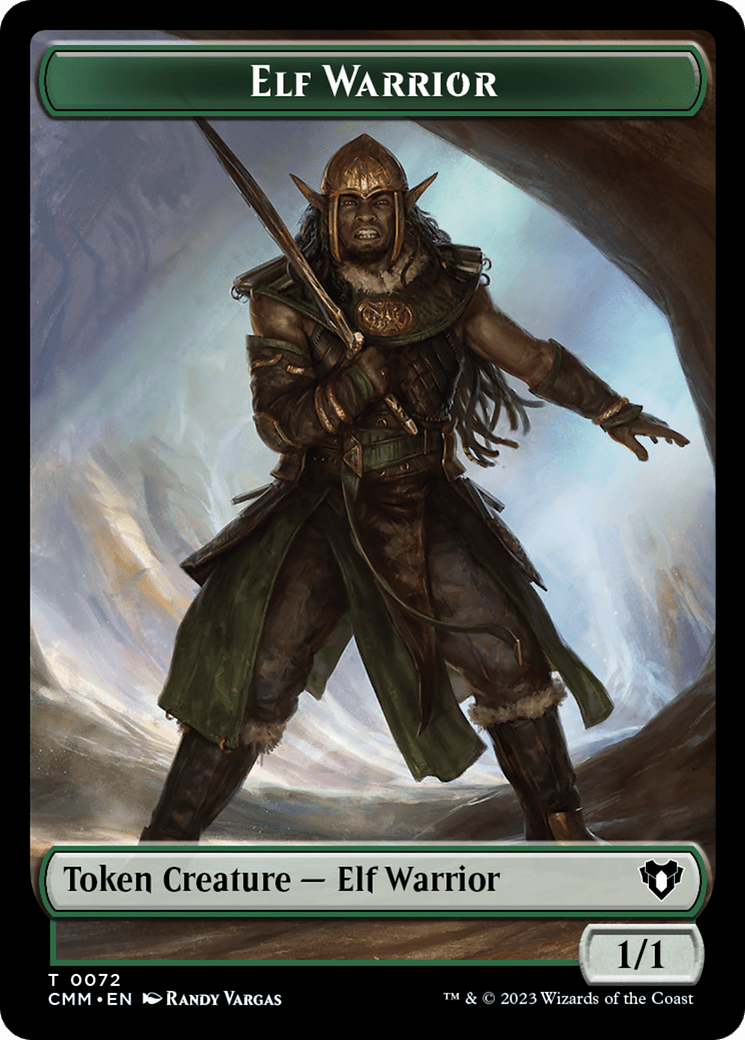 Elf Warrior // Cleric Double-Sided Token [Commander Masters Tokens] MTG Single Magic: The Gathering  | Multizone: Comics And Games