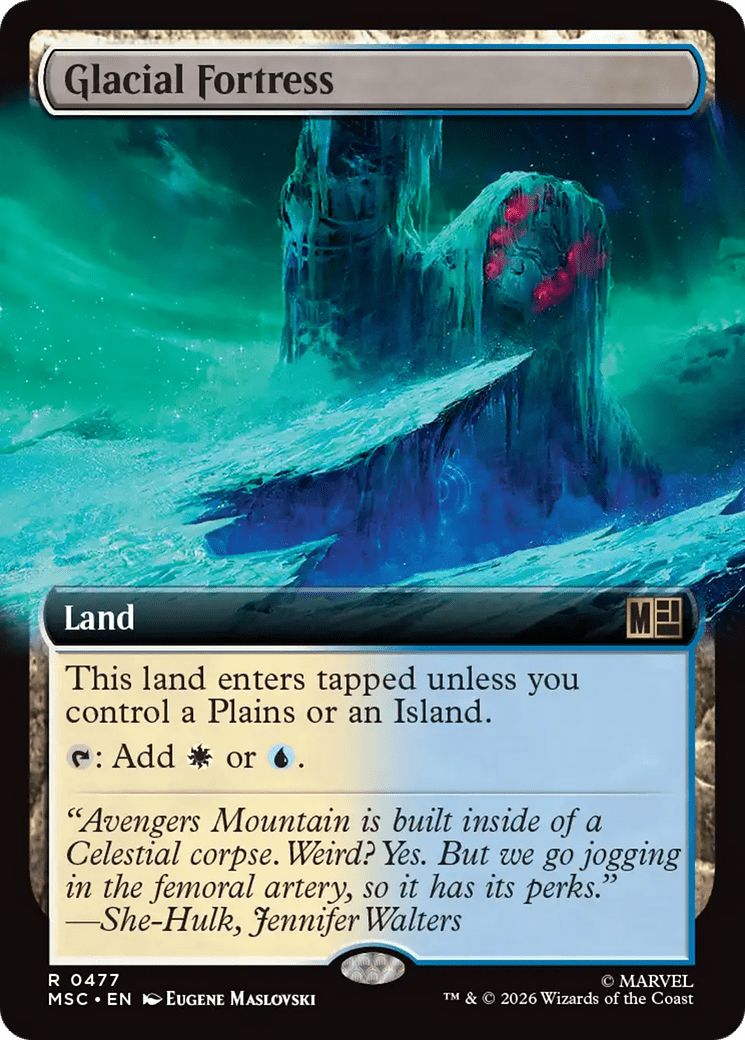 Glacial Fortress (Extended Art) [Marvel Super Heroes Commander] MTG Single Magic: The Gathering  | Multizone: Comics And Games
