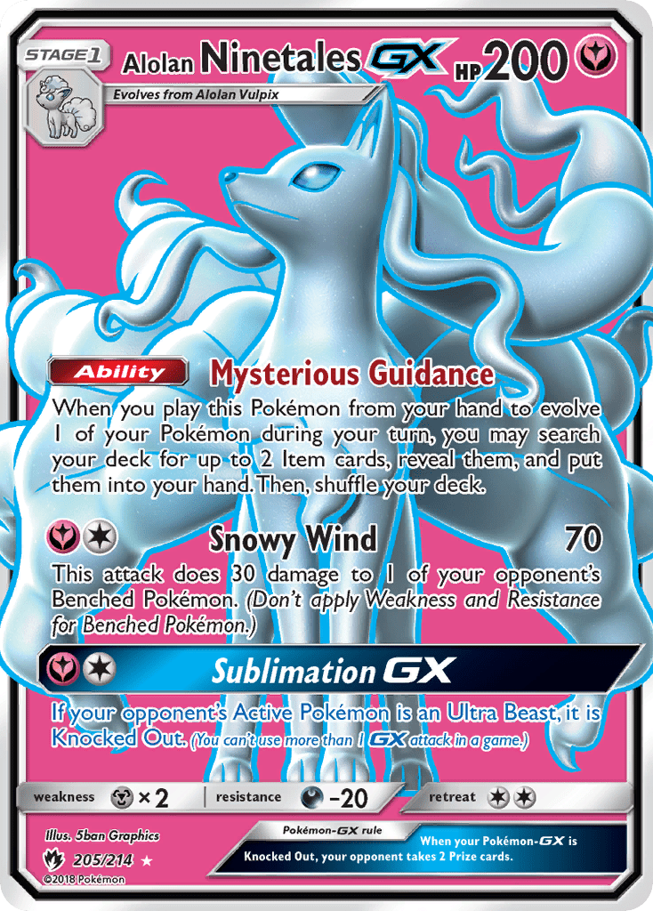 Alolan Ninetales GX (205/214) [Sun & Moon: Lost Thunder] Pokemon Single Pokémon  | Multizone: Comics And Games